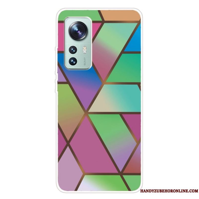 Cover Xiaomi 12 Pro Silikone Marmor Geometri