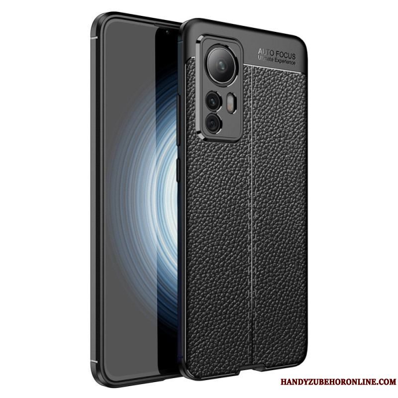 Cover Xiaomi 12T / 12T Pro Dobbelt Linje Litchi Læder Effekt