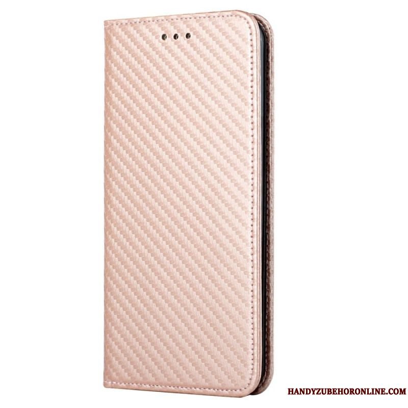 Cover Xiaomi 12T / 12T Pro Flip Cover Kulfiber Med Snor