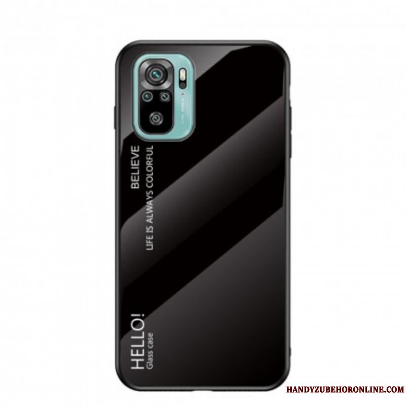 Cover Xiaomi Redmi Note 10 / 10S Hærdet Glas Hej