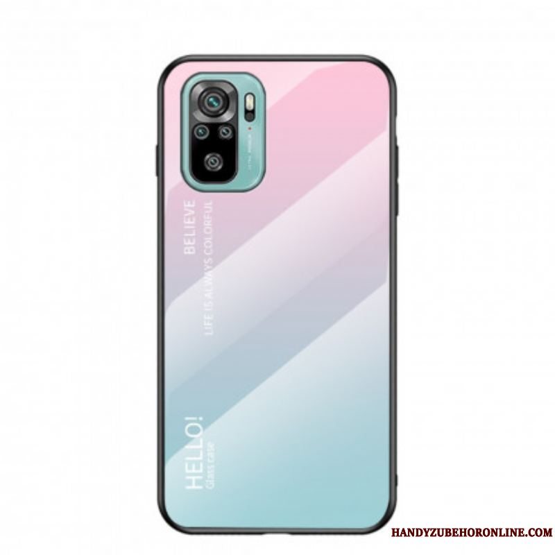 Cover Xiaomi Redmi Note 10 / 10S Hærdet Glas Hej