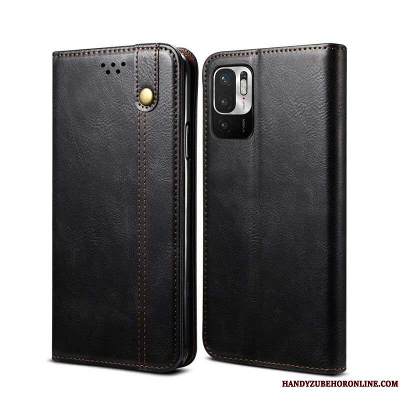 Cover Xiaomi Redmi Note 10 5G Flip Cover Voksbehandlet Kunstlæder