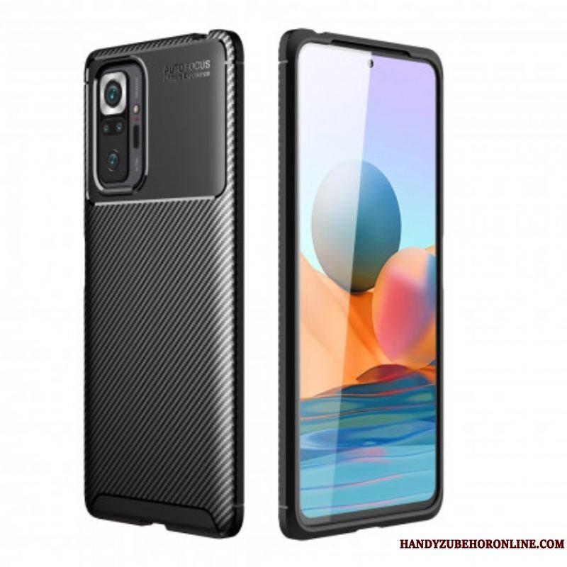 Cover Xiaomi Redmi Note 10 Pro Fleksibel Kulfibertekstur