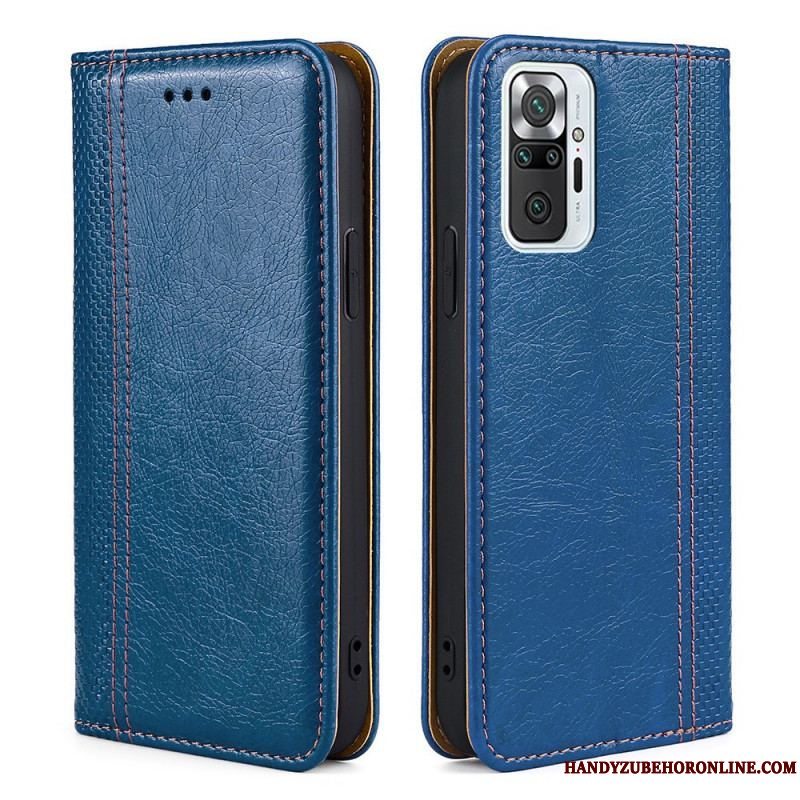 Cover Xiaomi Redmi Note 10 Pro Flip Cover Litchi Split Lædersøm