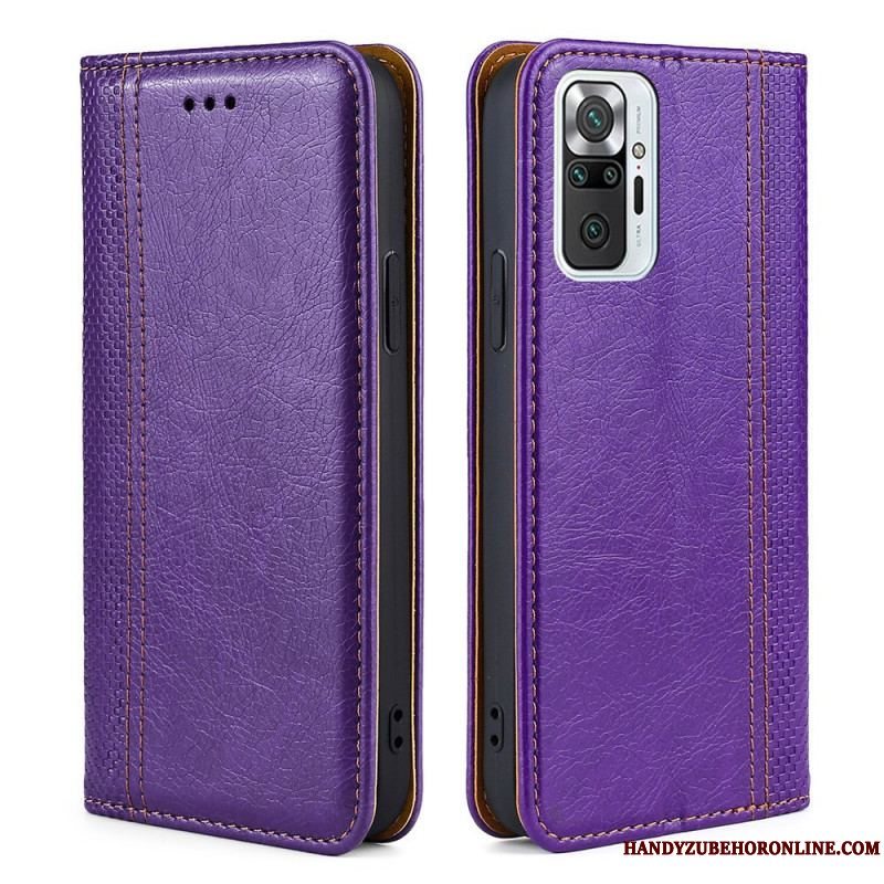 Cover Xiaomi Redmi Note 10 Pro Flip Cover Litchi Split Lædersøm