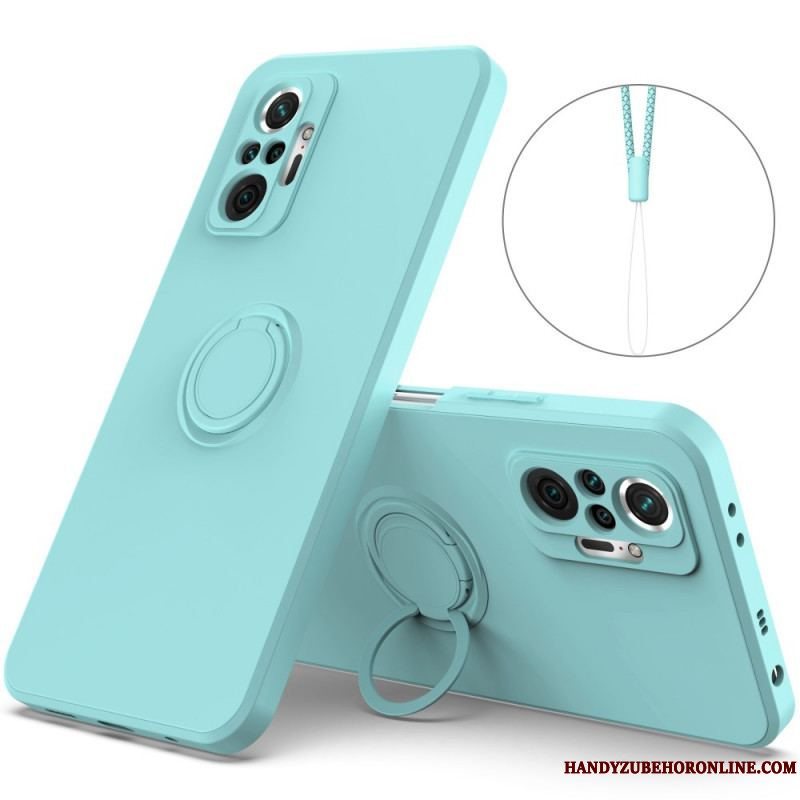 Cover Xiaomi Redmi Note 10 Pro Flydende Silikone Ring Og Snor