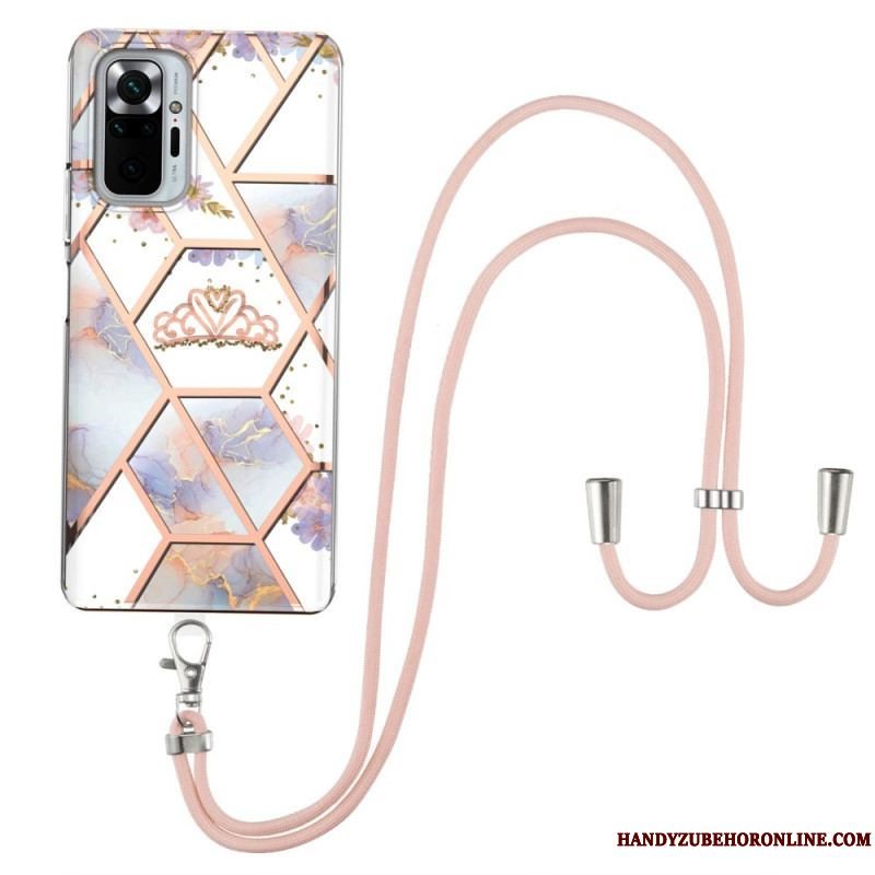 Cover Xiaomi Redmi Note 10 Pro Med Snor Blomstermarmorsnor