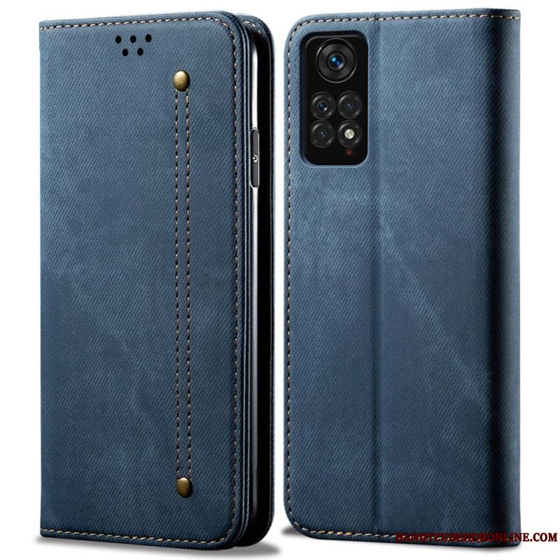 Cover Xiaomi Redmi Note 11 / 11S Flip Cover Denim Stof