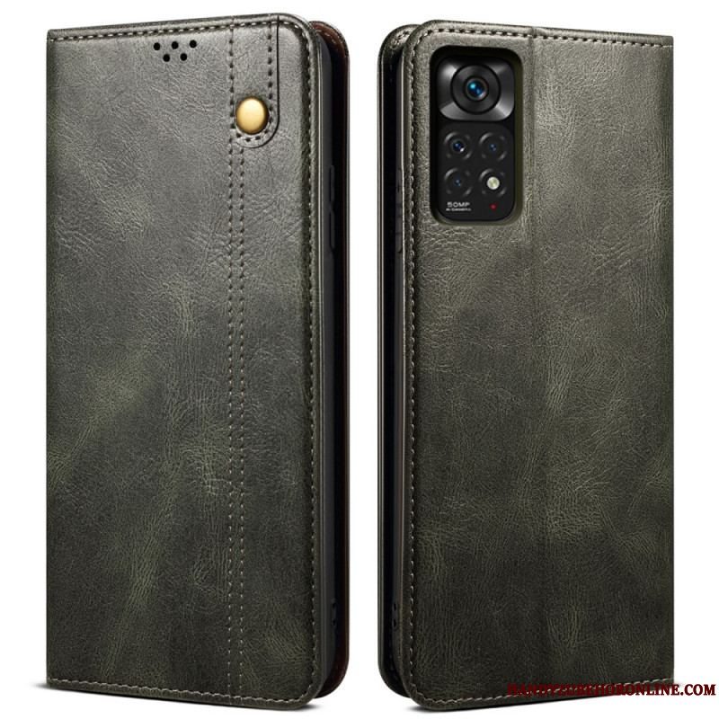 Cover Xiaomi Redmi Note 11 / 11S Flip Cover Voksbehandlet Kunstlæder