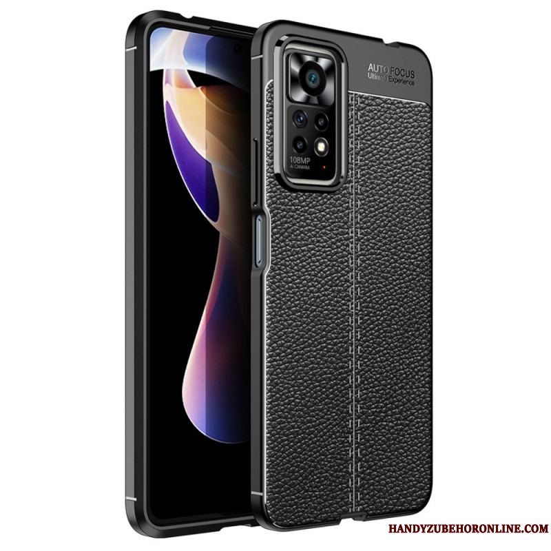 Cover Xiaomi Redmi Note 11 Pro / 11 Pro 5G Dobbelt Linje Litchi Læder Effekt