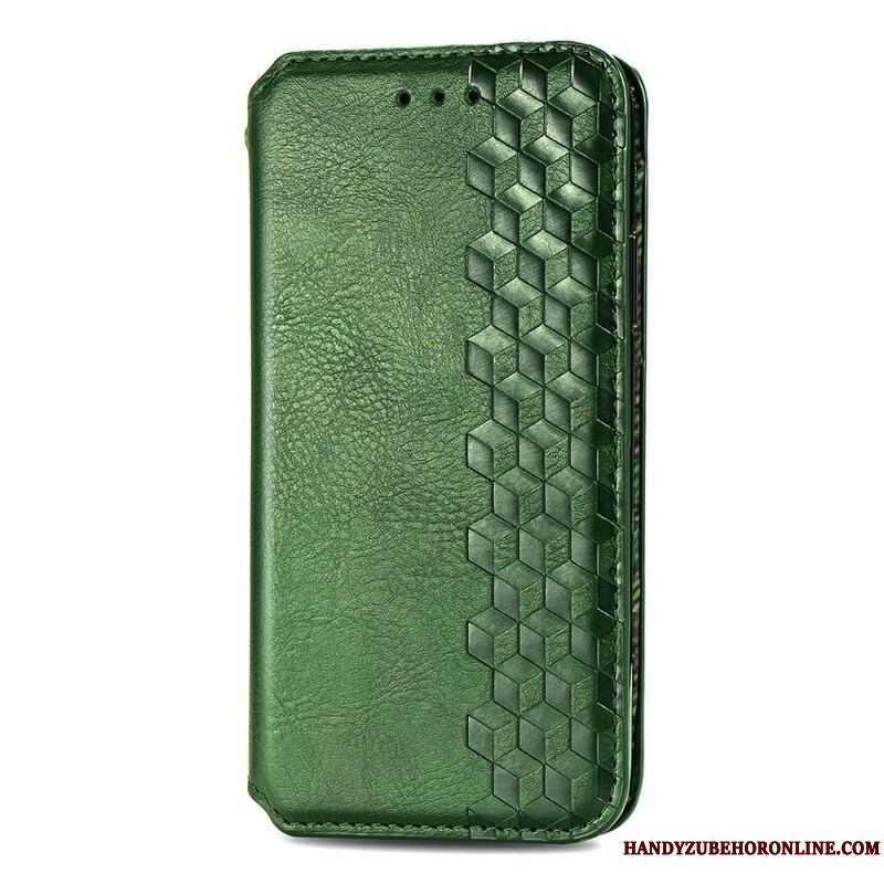 Cover iPhone 13 Mini Flip Cover Diamanttekstur I Lædereffekt