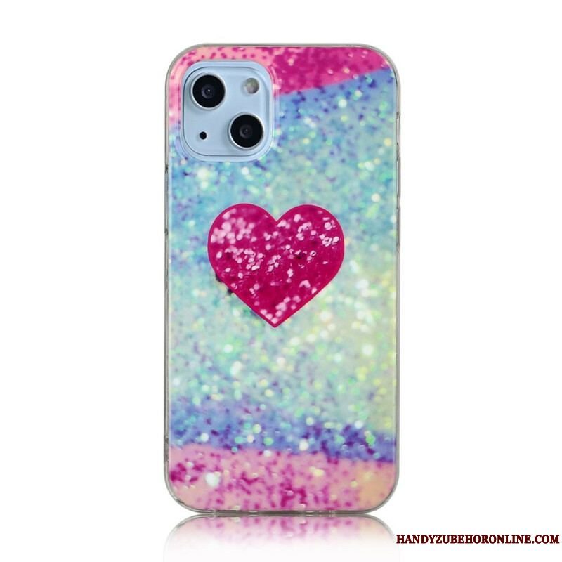 Cover iPhone 13 Mini Glitter Marmor