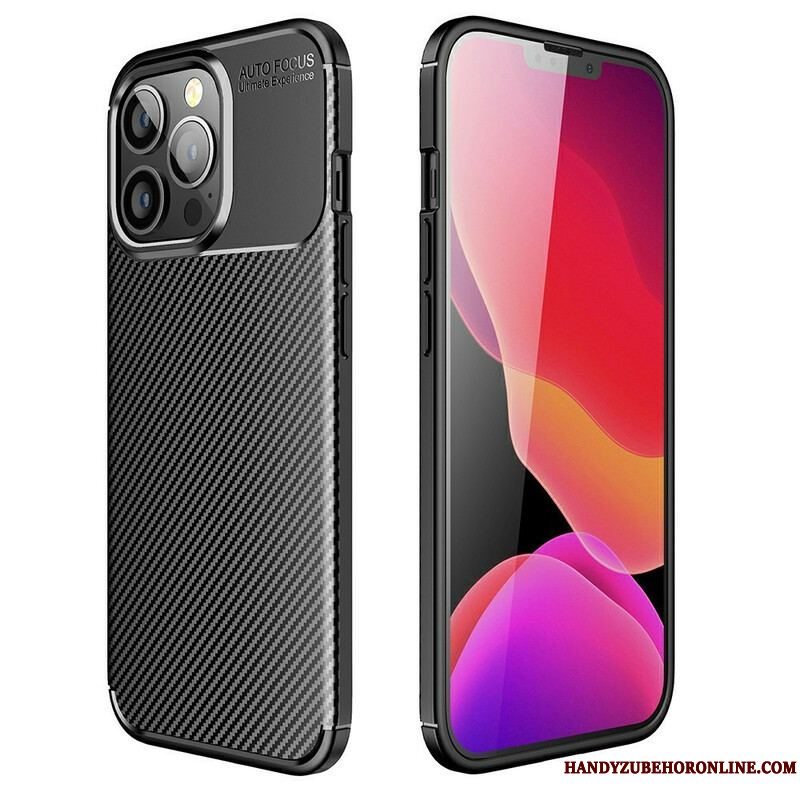 Cover iPhone 13 Pro Fleksibel Kulfibertekstur