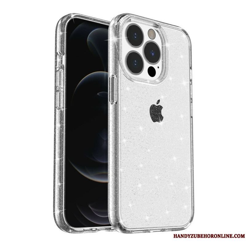 Cover iPhone 13 Pro Gennemsigtige Pailletter