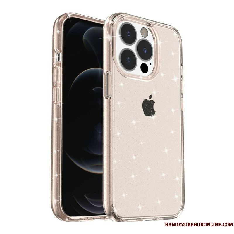 Cover iPhone 13 Pro Gennemsigtige Pailletter