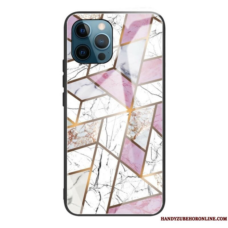 Cover iPhone 13 Pro Geometri Marmor Hærdet Glas