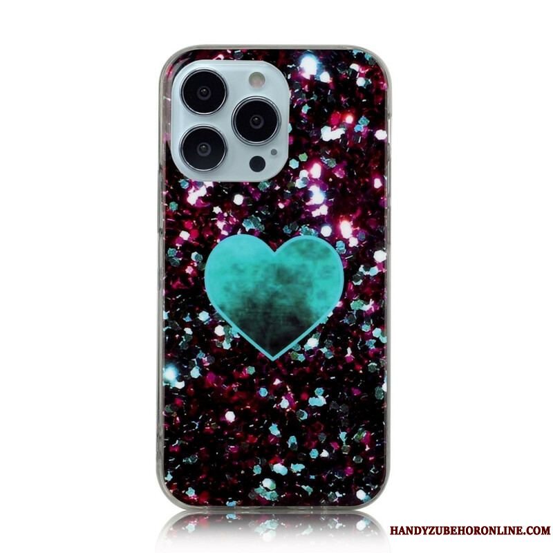 Cover iPhone 13 Pro Glitter Marmor