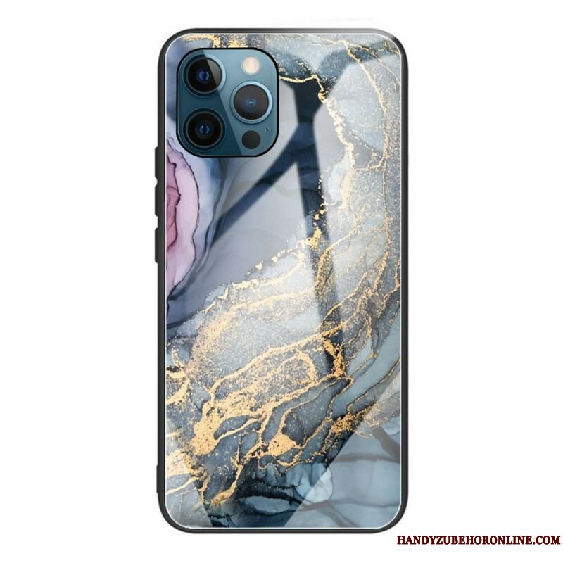 Cover iPhone 13 Pro Marmor Hærdet Glas