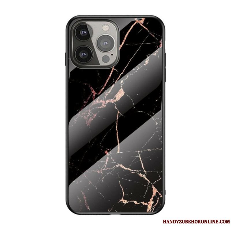 Cover iPhone 13 Pro Marmorfarver Hærdet Glas