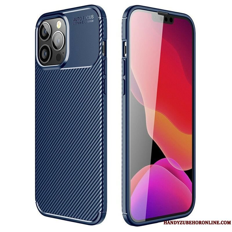 Cover iPhone 13 Pro Max Fleksibel Kulfibertekstur