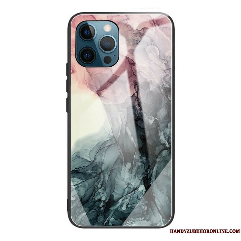 Cover iPhone 13 Pro Max Marmor Hærdet Glas