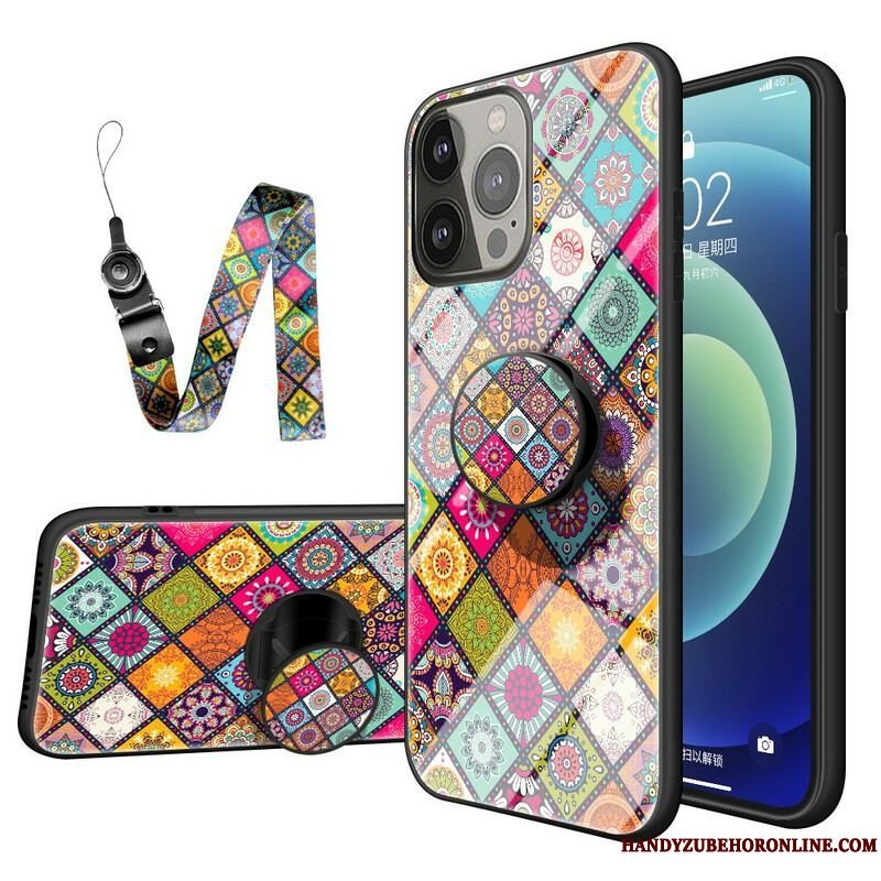 Cover iPhone 13 Pro Patchwork Magnetisk Holder