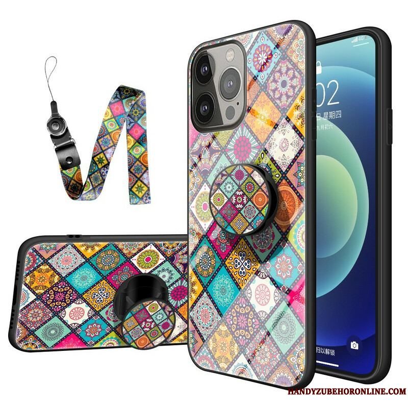 Cover iPhone 13 Pro Patchwork Magnetisk Holder