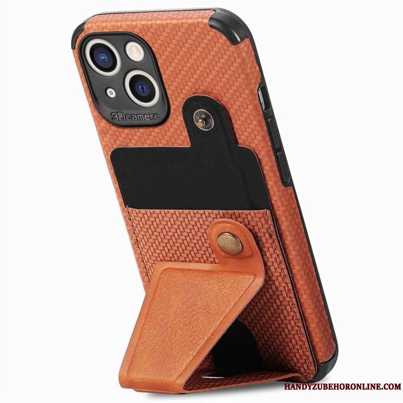 Cover iPhone 14 Carbon Fiber Kortholder Beslag