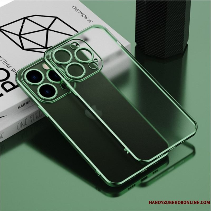 Cover iPhone 14 Gennemsigtig Metallisk Stil