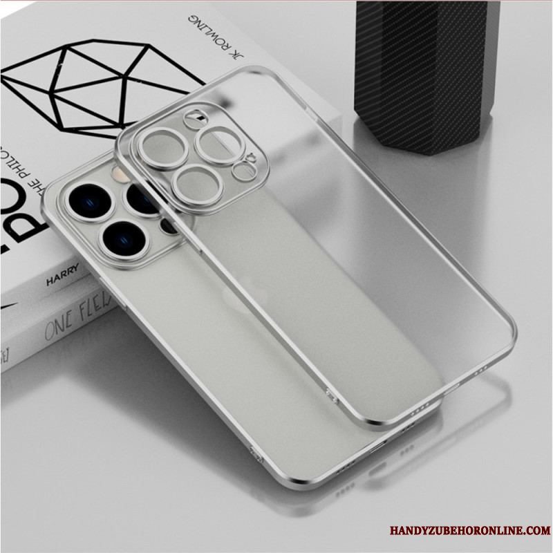 Cover iPhone 14 Gennemsigtig Metallisk Stil