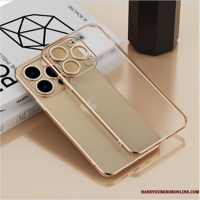 Cover iPhone 14 Gennemsigtig Metallisk Stil