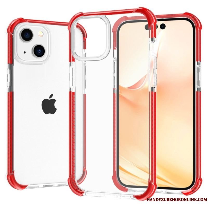 Cover iPhone 14 Gennemsigtige Farvede Kanter