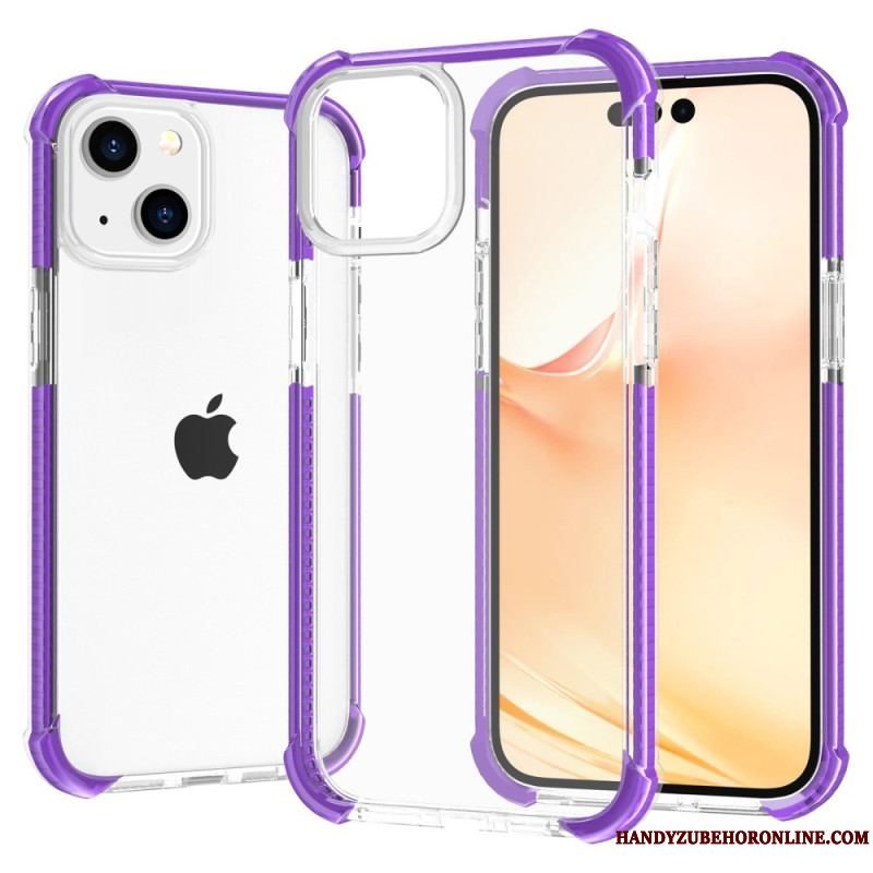 Cover iPhone 14 Gennemsigtige Farvede Kanter