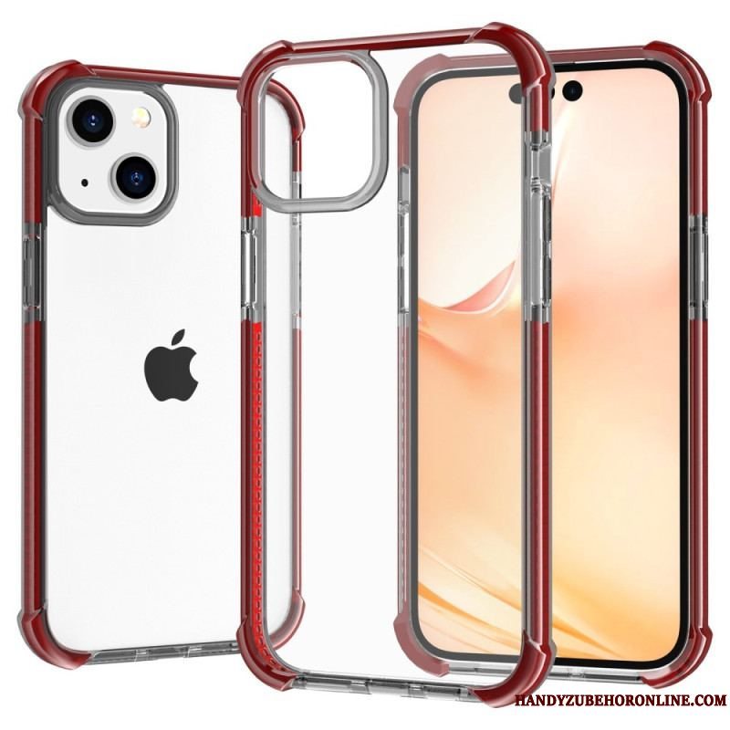 Cover iPhone 14 Gennemsigtige Farvede Kanter