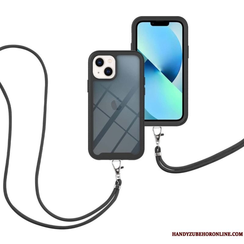 Cover iPhone 14 Hybrid Med Ledning Og Farvet Kontur