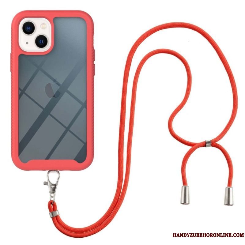 Cover iPhone 14 Hybrid Med Ledning Og Farvet Kontur