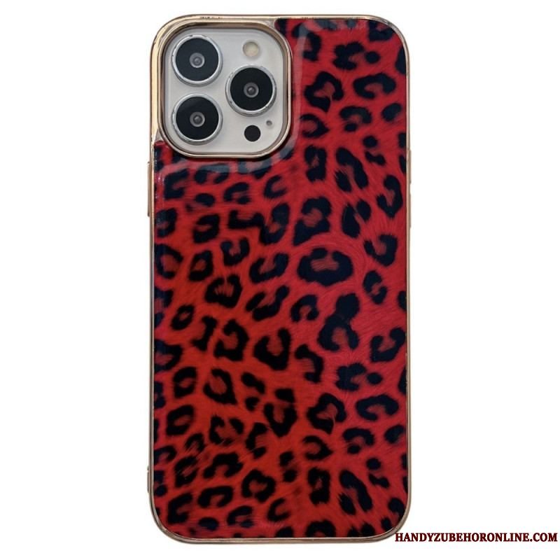 Cover iPhone 14 Leopard Hud Effekt