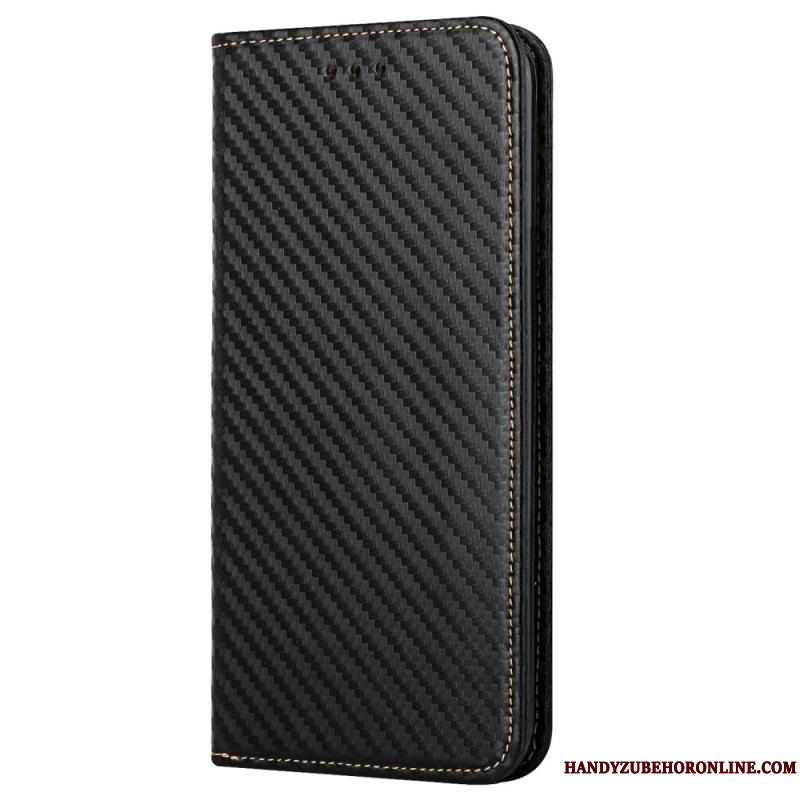 Cover iPhone 14 Med Snor Flip Cover Strappy Carbon Fiber Style