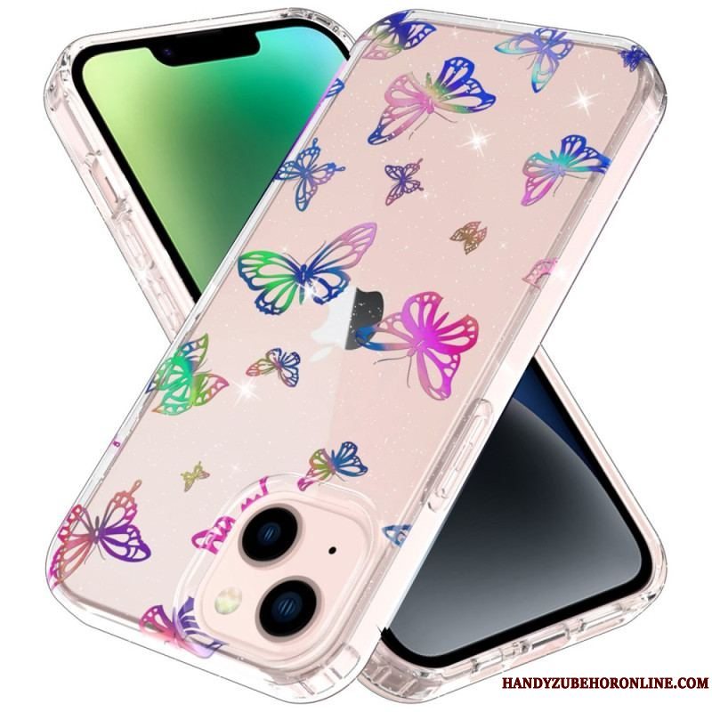 Cover iPhone 14 Plus Fleksible Silikone Stjerner / Sommerfugle