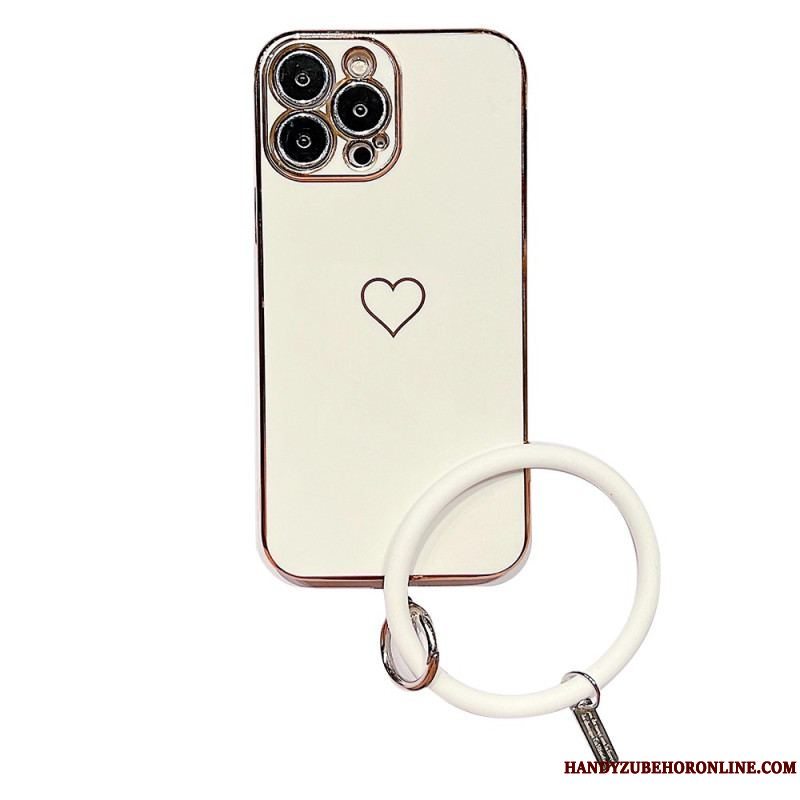 Cover iPhone 14 Plus Hjerte Med Ringstilsrem