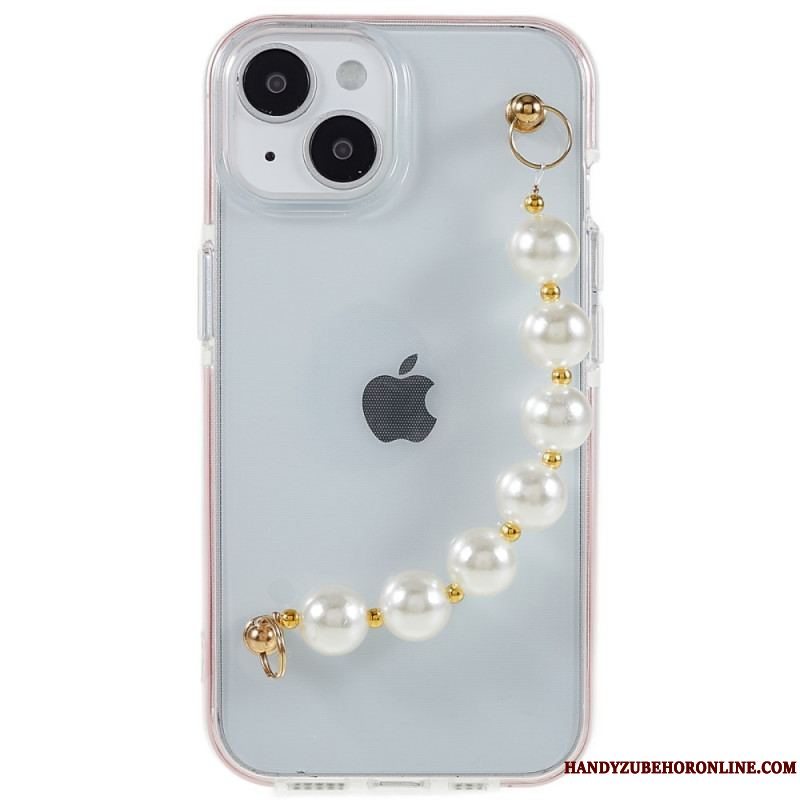 Cover iPhone 14 Plus Silikone Armbånd Perler