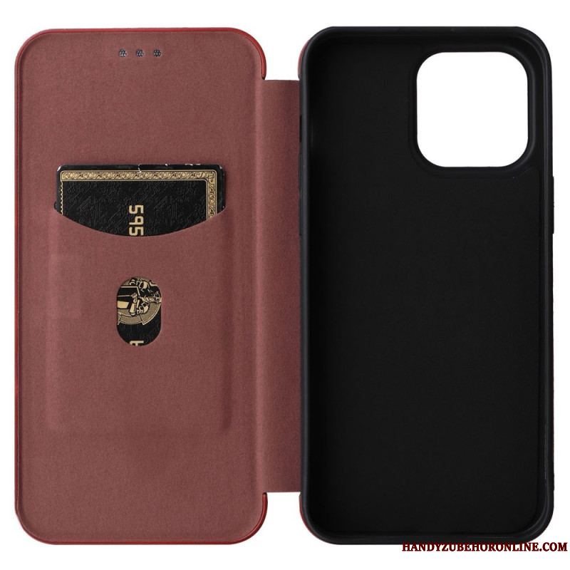 Cover iPhone 14 Pro Flip Cover Farvet Kulfiber