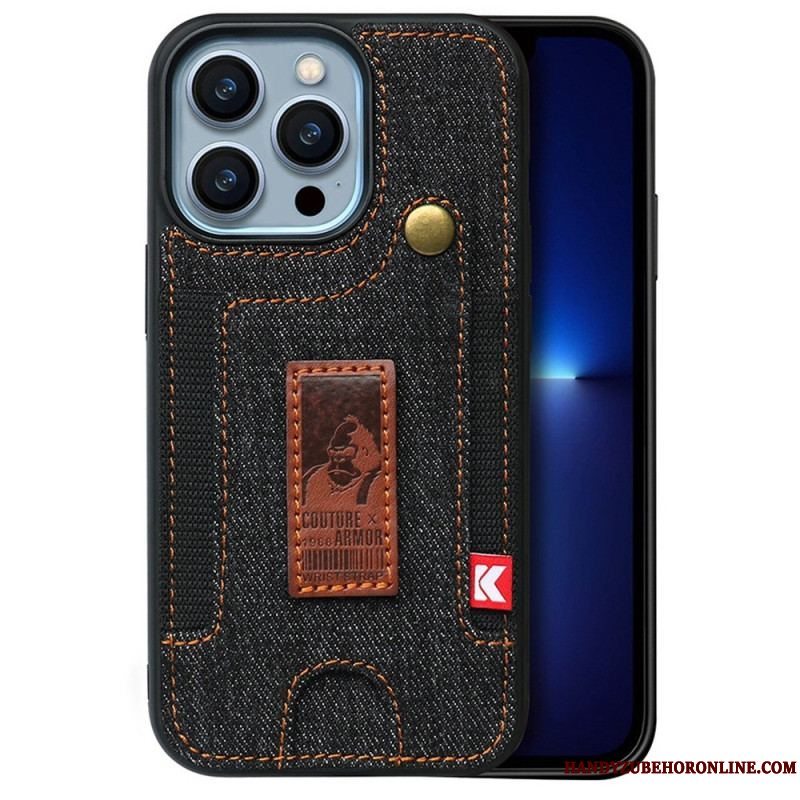 Cover iPhone 14 Pro Kortholder Og Jeansrem