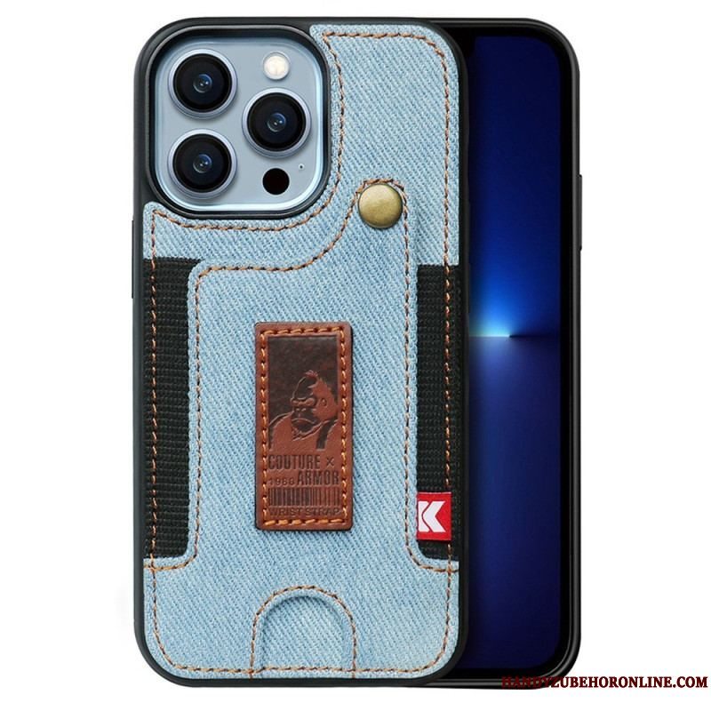 Cover iPhone 14 Pro Kortholder Og Jeansrem