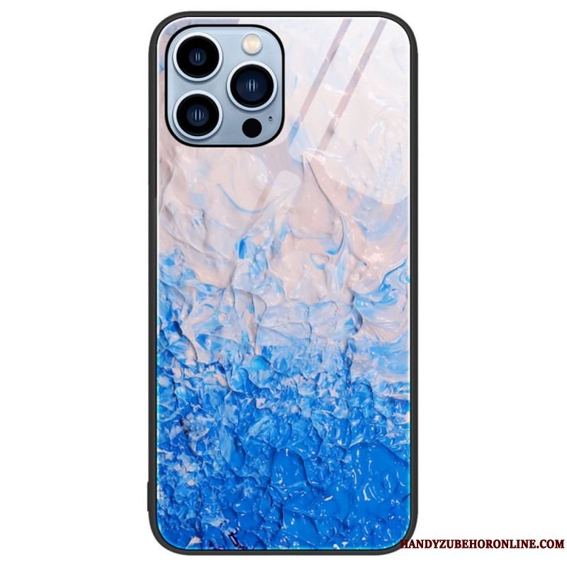 Cover iPhone 14 Pro Marmorfarver Hærdet Glas
