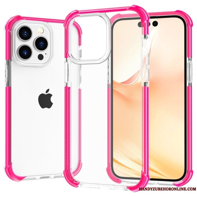 Cover iPhone 14 Pro Max Gennemsigtige Farvede Kanter