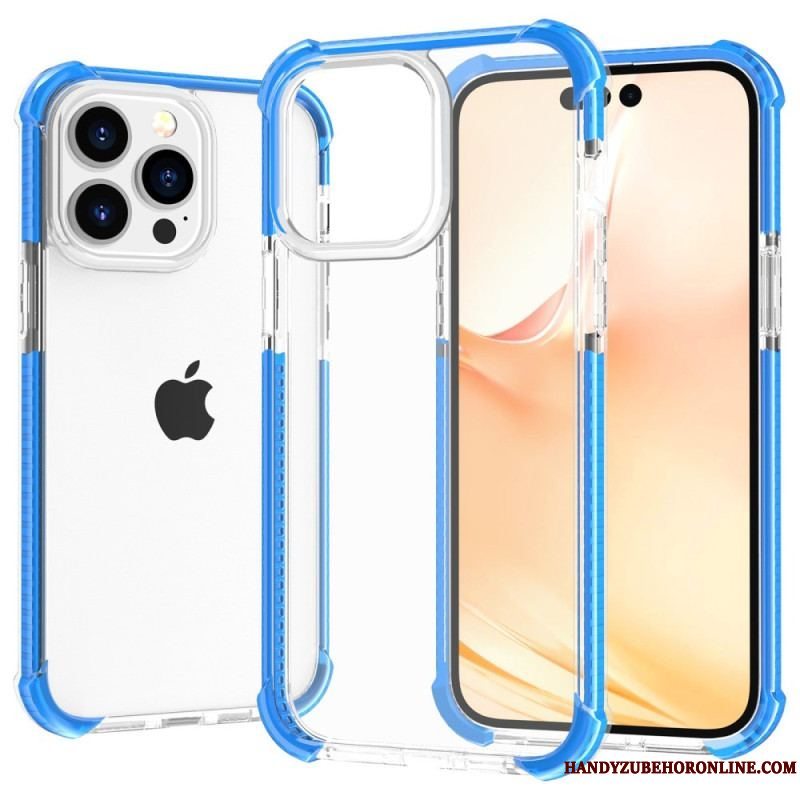 Cover iPhone 14 Pro Max Gennemsigtige Farvede Kanter