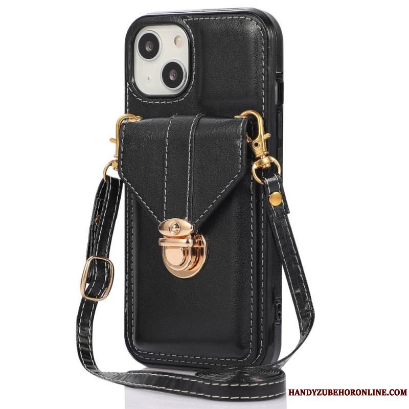 Cover iPhone 14 Punge Etui Crossbody Tegnebog