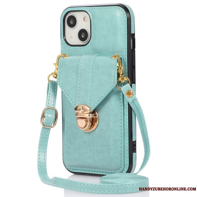 Cover iPhone 14 Punge Etui Crossbody Tegnebog