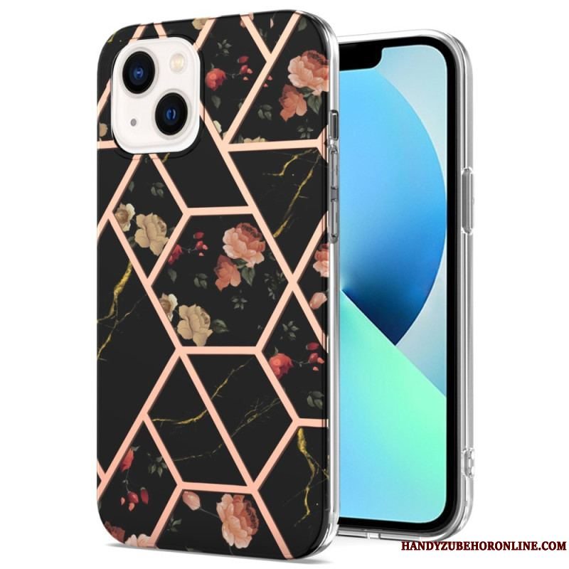 Cover iPhone 15 Blomstermarmor